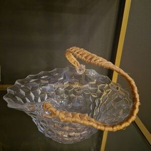 FOSTORIA-AMERICAN, 9.5" Basket/Bowl with Reed Handle